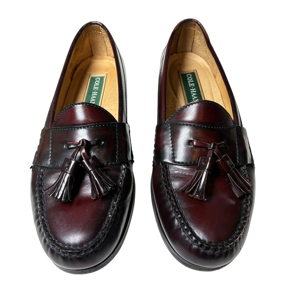 Cole Haan Oxblood Leather Tassel Loafers Moc Toe Preppy Men 8.5 DD
